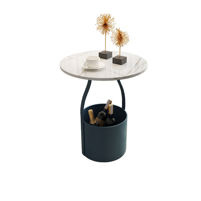 Table de nuit de 20 pouces H ouverte en métal en métal haut de nuit de lit moderne