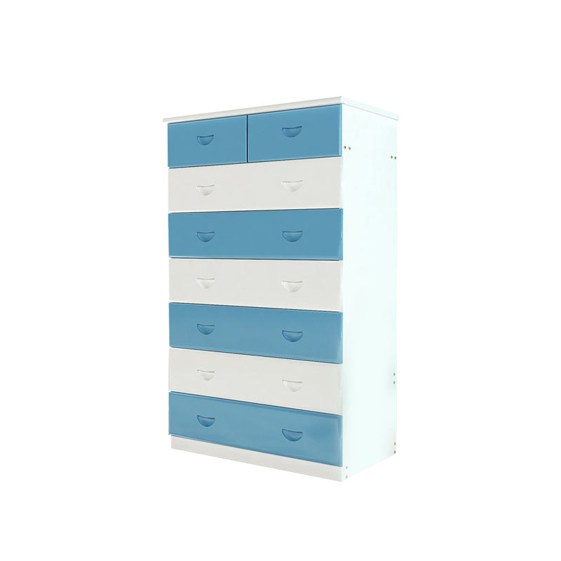 Modern Pine Wood Lingerie Chest 18" W Vertical Storage Chest with Drawers Blue-White 8 Clearhalo 'Bedroom Furniture' 'Dressers & Chests' 'dressers_chests' 'furn' 'furn_dressers_chests' 'Furniture' 5718508