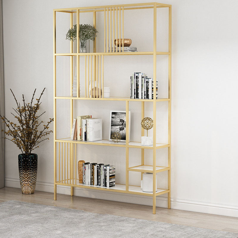Contemporary Shelf Bookcase Metal Open Book Shelf with Shelves