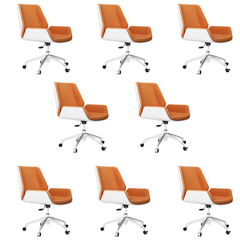 Sedia task in pelle finta contemporanea sedia da ufficio nero a metà schiena con le braccia