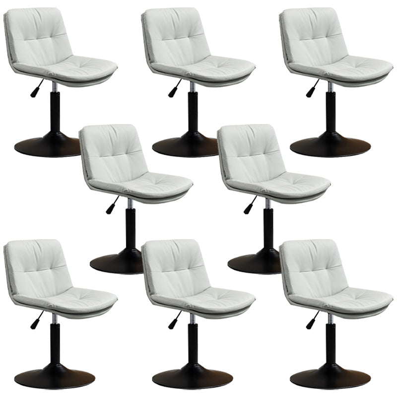 Contemporary Metal Barstool Faux Leather Footrest Adjustable Low Back Counter Stool