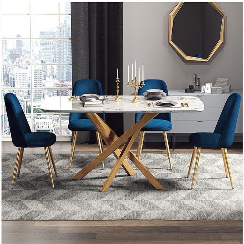 Muebles de comedor de piedra blanca glamorosa 1/5 piezas muebles de comedor para el hogar