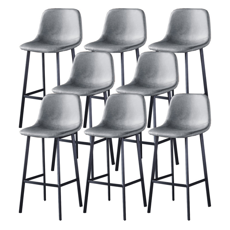Metal Barstool à métal contemporain bas du dos turanable en faux cuir tabouret