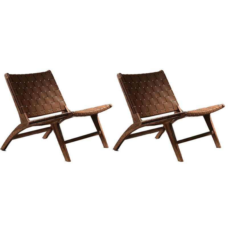 Sedia a base di accento di base intrecciata intrecciata a bracciale senza braccio Nordico