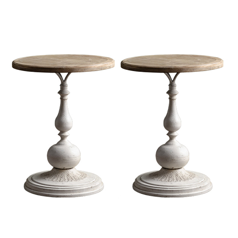 フランスのカントリースタイルサイドエンドテーブルペデスタルラウンドソファサイドアクセントテーブル