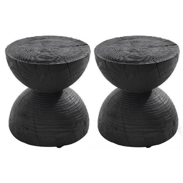 Scandinavische ronde massief houten bovenste zijtafel 16,5-inch voetstuk eindtafel