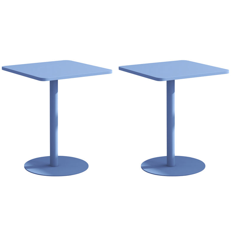 Medieval Modern Style Pedestal Base Design Square Metal Table Side Table Blue 2 Clearhalo 'Coffee & Accent Tables' 'End & Side Tables' 'end_side_tables' 'furn' 'furn_end_side_tables' 'Furniture' 'Living Room Furniture' 5729009