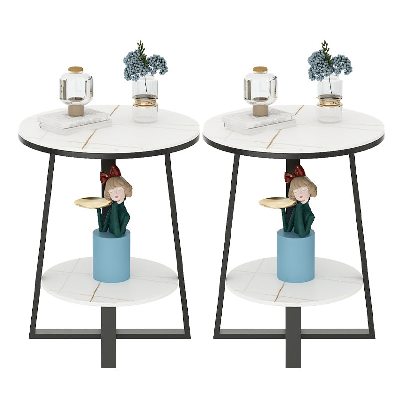 Tableau latérale supérieure en ardoise 23,6 "de haut de la table de fin de jambes en fer avec étagère