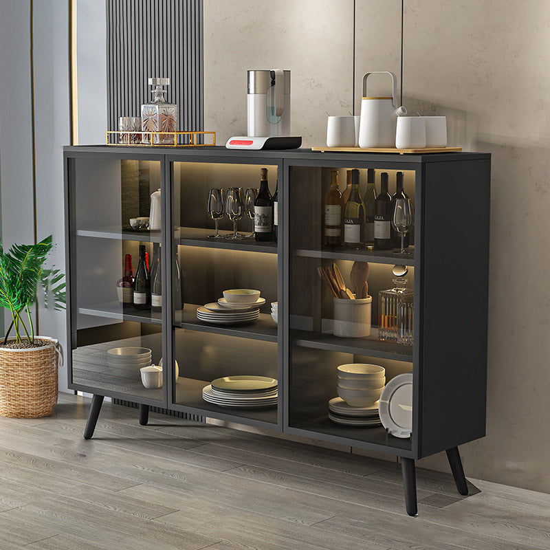 Sala da pranzo server di cucina contemporanea in legno porte in vetro buffet server