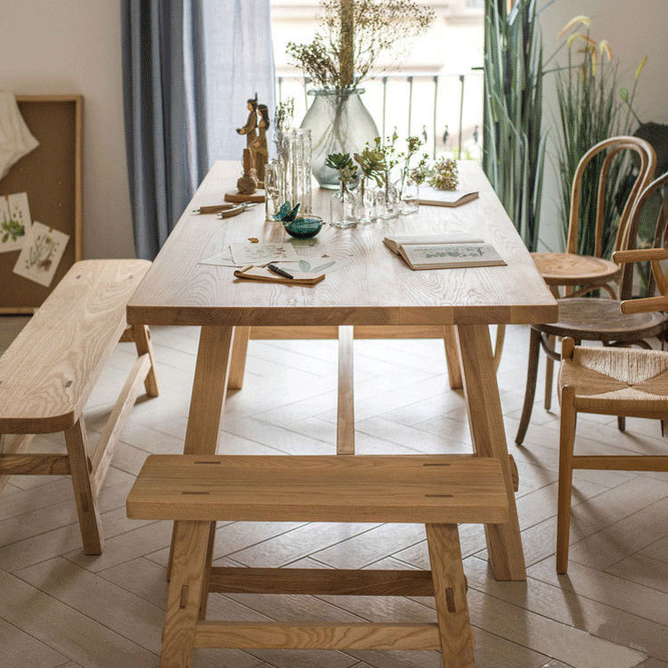 Natuurlijke vaste houten dinerscollectie Moderne rechthoek eetkamer keukentafel