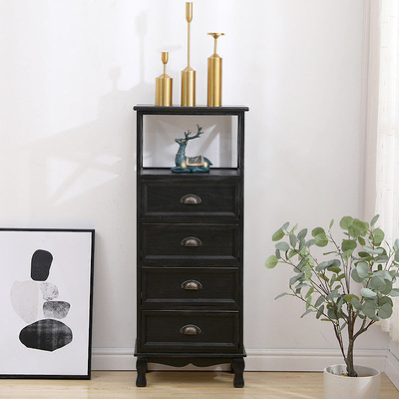 Modern Wood Accent Chest with Drawers and Shelf 11.81" Wide Chest Black 4 Clearhalo 'Cabinets & Chests' 'cabinets_chests' 'furn' 'furn_cabinets_chests' 'Furniture' 'Living Room Furniture' 5730686