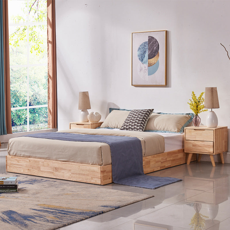 Piattaforma in legno naturale telaio del letto nordico da 7,87 pollici a griglie a filo alto