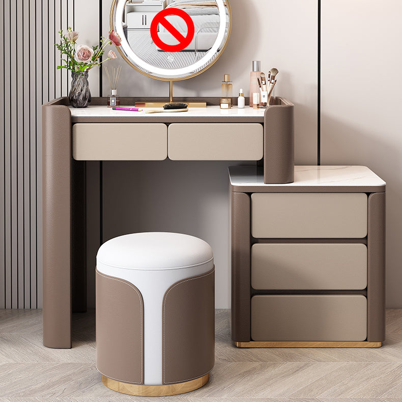 29.53 "H Holz/Stein Waschtischstool Set 2/5 Schubladen Kommode in Braun