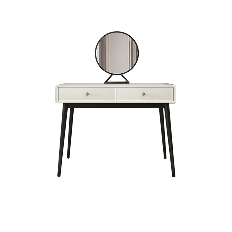 Vanité blanche contemporaine Tableau 29.53 "H Vanité Ensemble avec tabouret et miroir