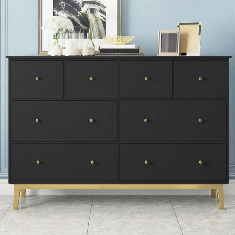 Contemporary Glam Wooden Chest Horizontall Storage Chest Dresser with Metal Legs