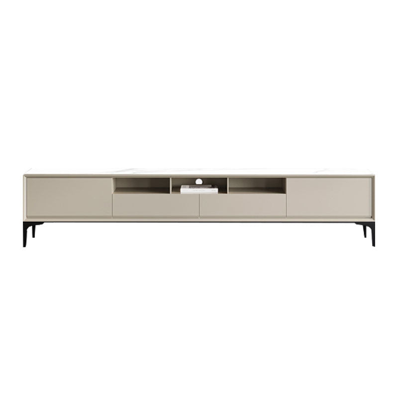 Modern Stone & Wood TV stand 18.11 "H 3/4-Drawer TV con scaffali