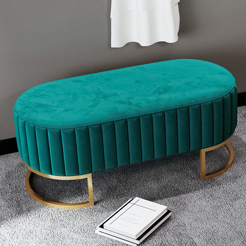 Glam Entryway Bench 15.75 Inch Wide Foam Cushioned Bench for Bedroom 47.2"L x 15.7"W x 16.9"H Green Clearhalo 'Benches' 'Chairs & Seating' 'furn' 'furn_benches' 'Furniture' 'Living Room Furniture' 5741459