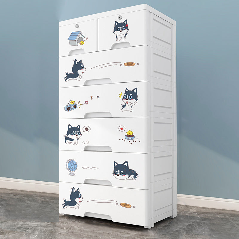 Eigentijdse garderobe witte kleur plastic garderobe kast met laden