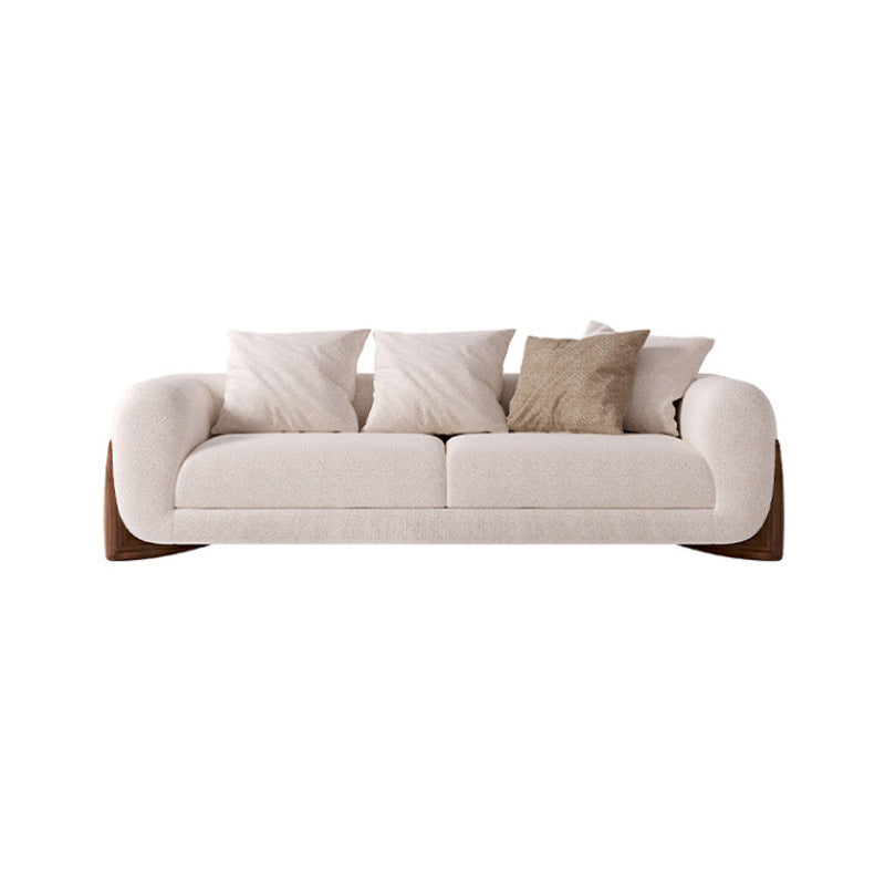 Divano di lana bianca contemporanei di divano cuscinetti con smoking con cuscini con cuscini