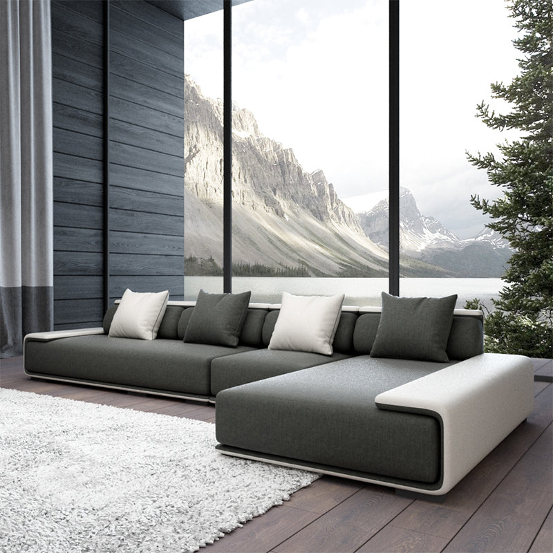 Modern Armless Sectional with Soild Wood Frame for Living Room