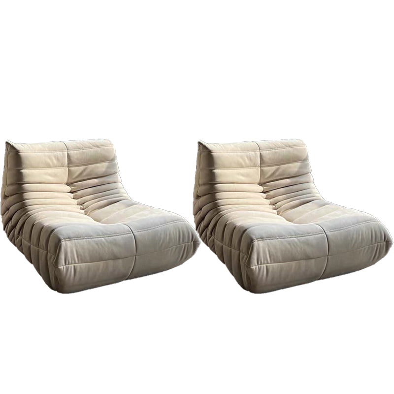 Mid-Century Modern Armless Lounge Chair Fixed Back Accent Room Chair for Bedroom Beige 2 Piece Set Clearhalo 'Accent Chairs' 'accent_chairs' 'Chairs & Seating' 'furn' 'furn_accent_chairs' 'Furniture' 'Living Room Furniture' 5744494