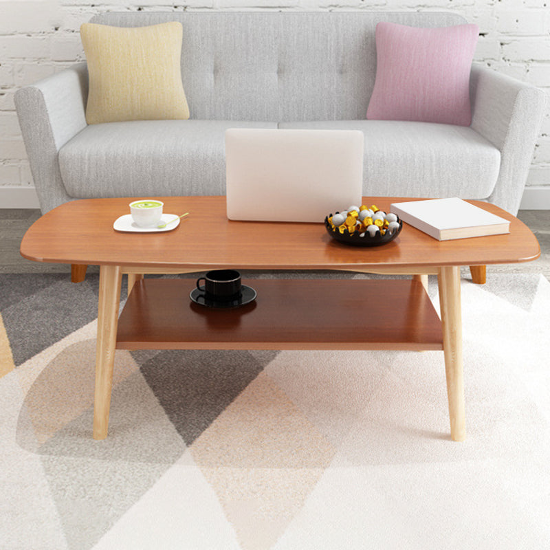 17.72" Tall Contemporary Style Coffee Cocktail Table Solid Wood Coffee Table
