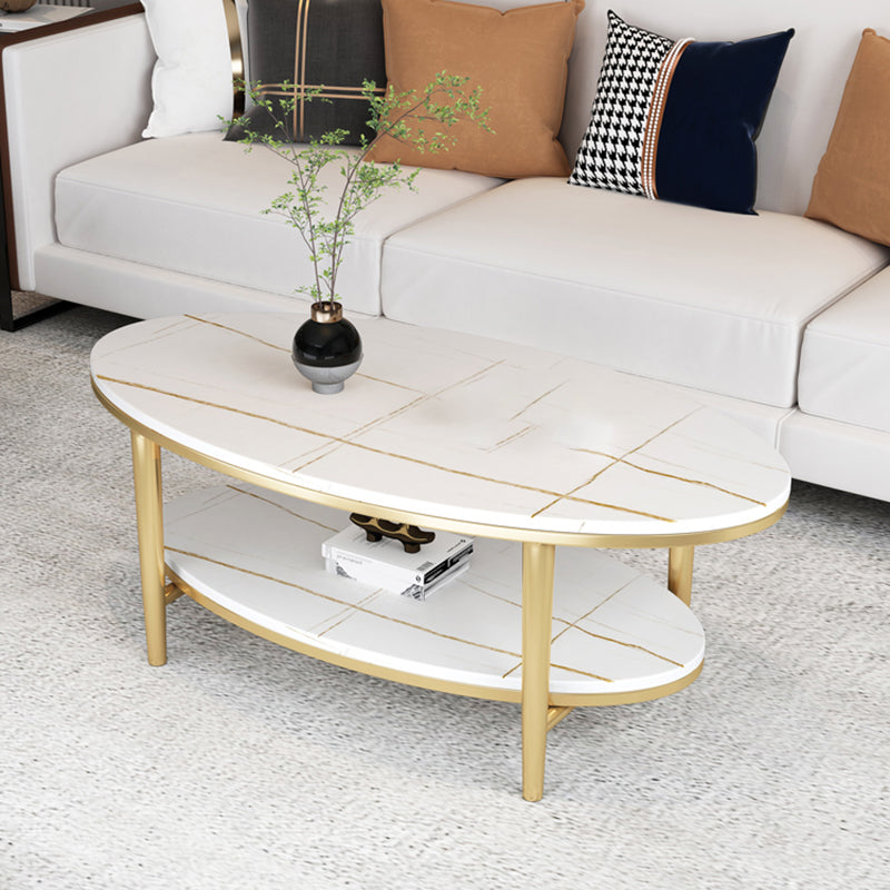 Tavolo da cocktail di caffè in ardesia glam tavolo da cocktail ovale per soggiorno