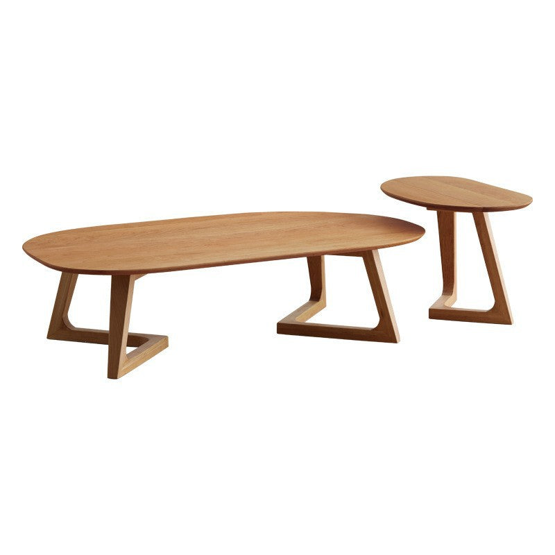 Scandinavian Style Coffee Cocktail Table Solid Wood Oval Coffee Table
