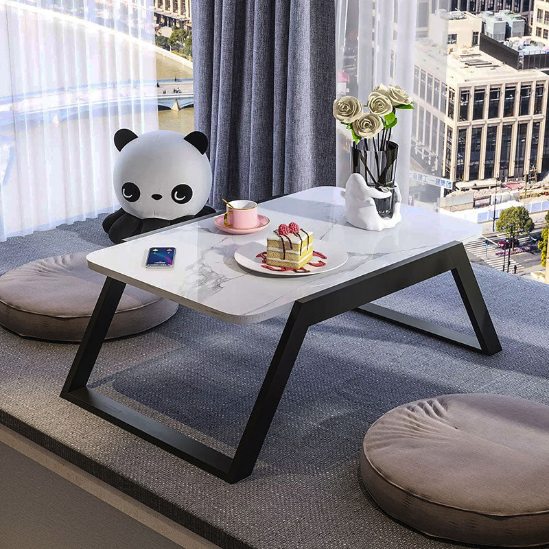 Glam Sled Coffee Table Slate Rectangular Coffee Table Set for Home