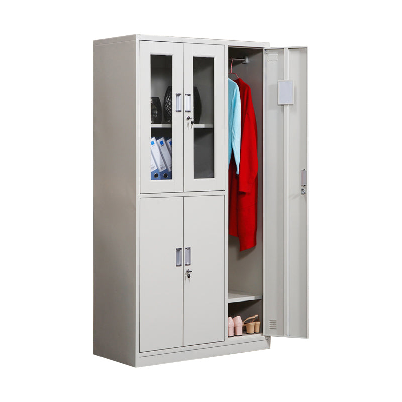 Contemporary Style Home Wardrobe Metal Wardrobe Closet with Locks
