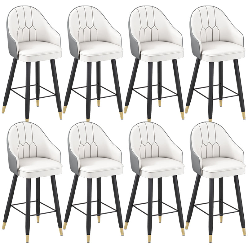 Tabourets de bar de siège à godet moderne faux en cuir bas du dos bas du dos