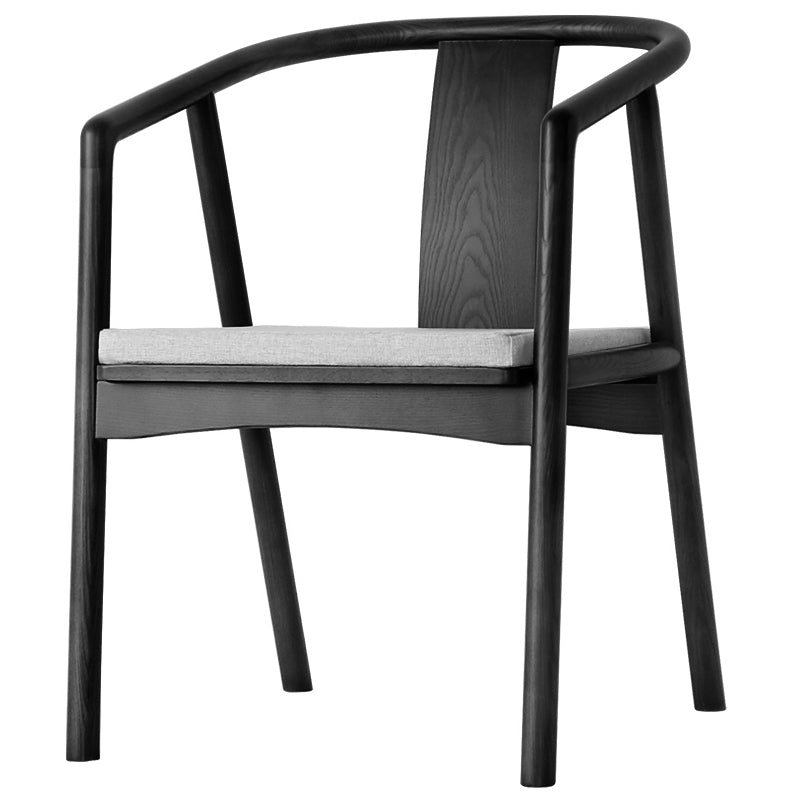 Traditional Style Chairs Dining Arm Chairs with Wooden Legs for Kitchen Black 1 Piece Clearhalo 'Dining Chairs' 'Dining Tables & Seating' 'dining_chair' 'furn' 'furn_dining_chair' 'Furniture' 'Kitchen & Dining Furniture' 5752471