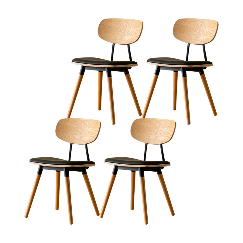 Modern Style Kitchen Chair Dining Armless Chairs with Wooden Legs