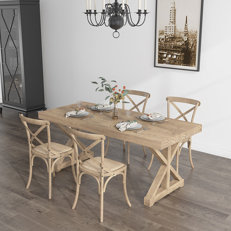 Juego de mesa de comedor de madera rectangular moderno 1/2/5 piezas de comedor para uso en el hogar