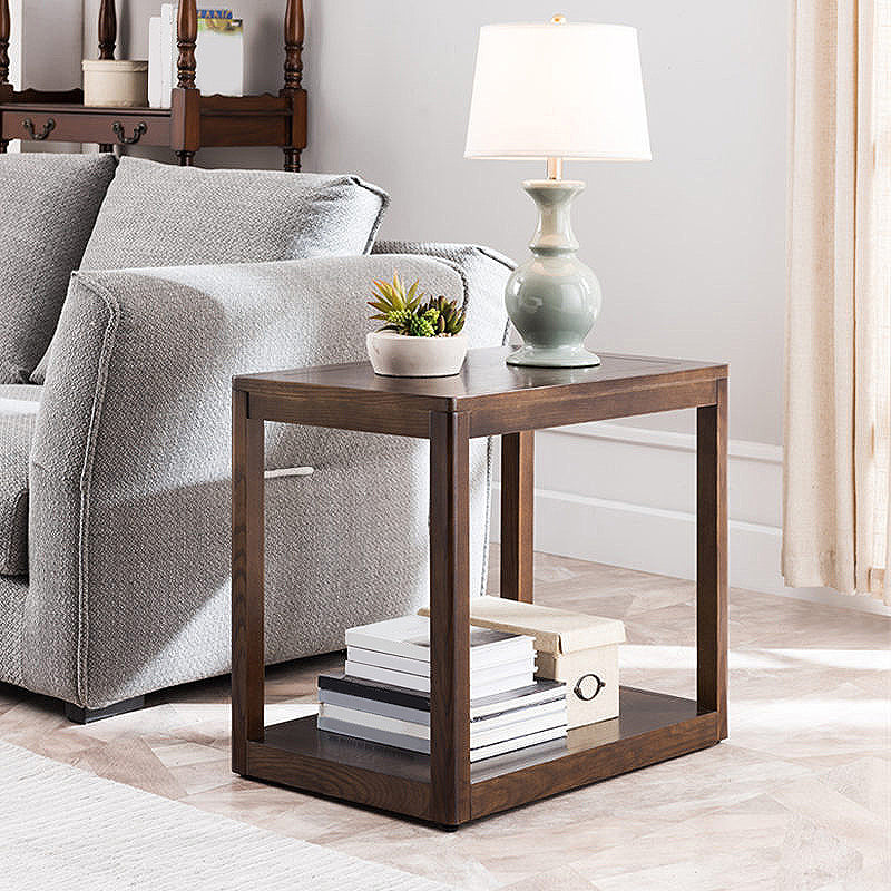 21.6 "Tall Modern Wood Side Table Square End Table for Living Room