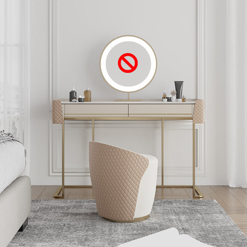 Bedroom Make-up Vanity in Matte Finish Stone Top Dressing Table Makeup Vanity & Stools 31"L x 18"W x 31"H Clearhalo 'Bedroom Furniture' 'furn' 'furn_makeup_vanities' 'Furniture' 'Makeup Vanities' 'makeup_vanities' 5754620