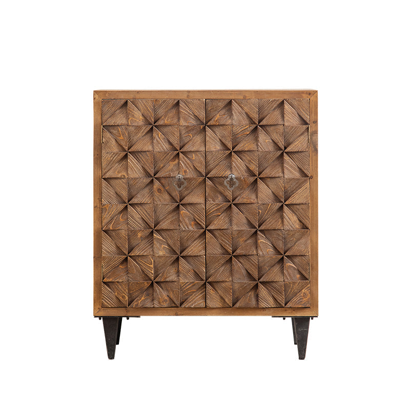 Pecho marrón con cajones, gabinete de rectángulo de madera angustiado