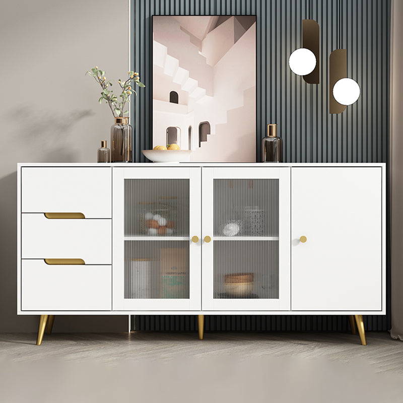 63" L Modern Accent Chest with 2-Drawer and 2-Door Wood Chest White Clearhalo 'Cabinets & Chests' 'cabinets_chests' 'furn' 'furn_cabinets_chests' 'Furniture' 'Living Room Furniture' 5754986