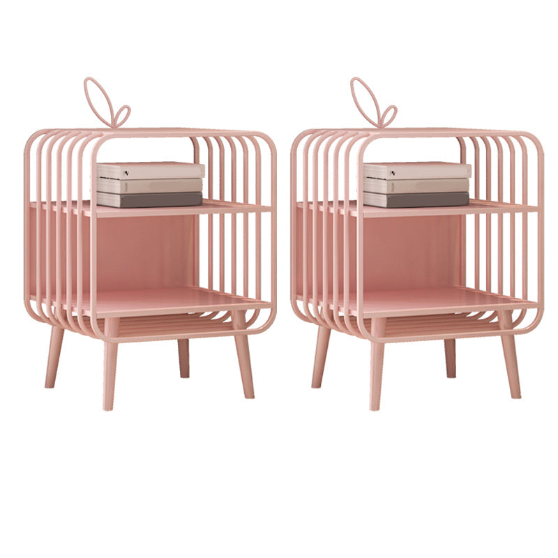 Table de nuit de nuit ouverte contemporaine avec 2 étagères