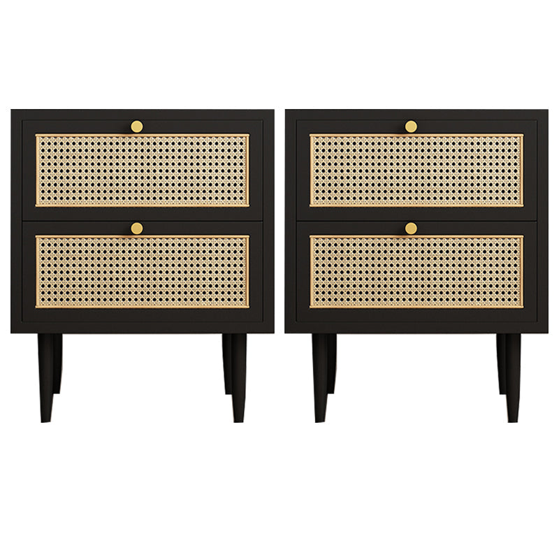 Wicker & Rattan moderne nachttafel massief houtopslag 20,47 inch H nachtstandaard