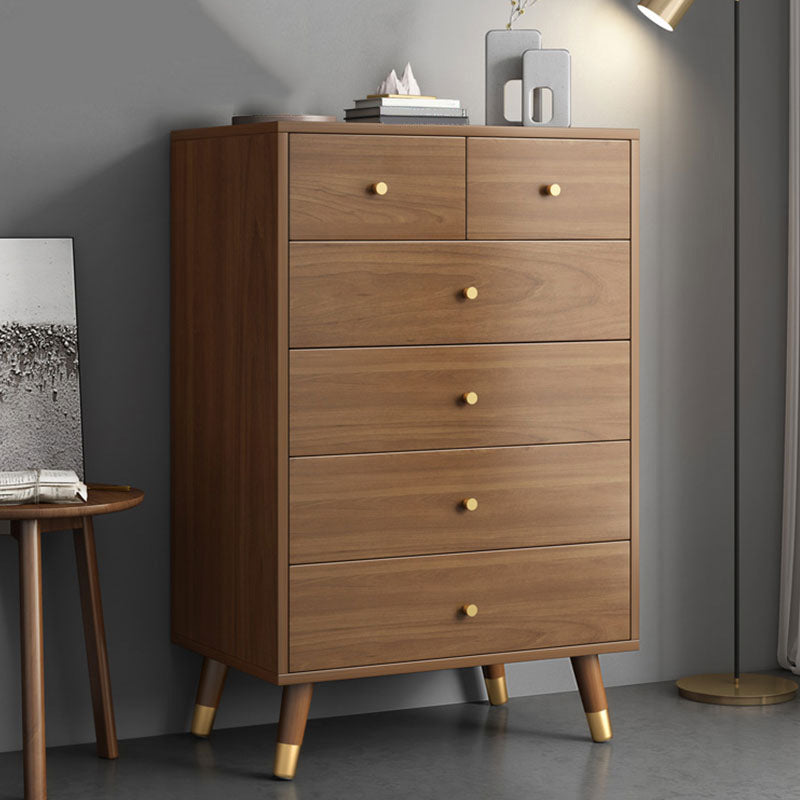 Classico torace glam al petto di stoccaggio in legno marrone verticale con cassetto