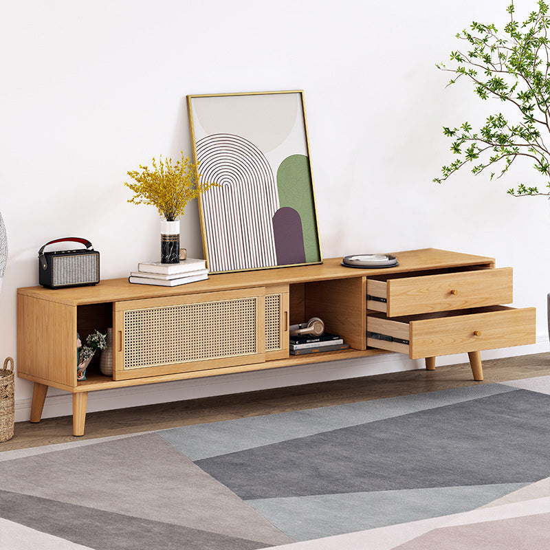 Mobile moderno con console TV in legno in legno massiccio con mobile - 17,72 "H