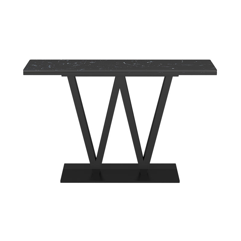 Contemporary Console Table Marble Iron Rectangle Stain Resistant Console Sofa Table