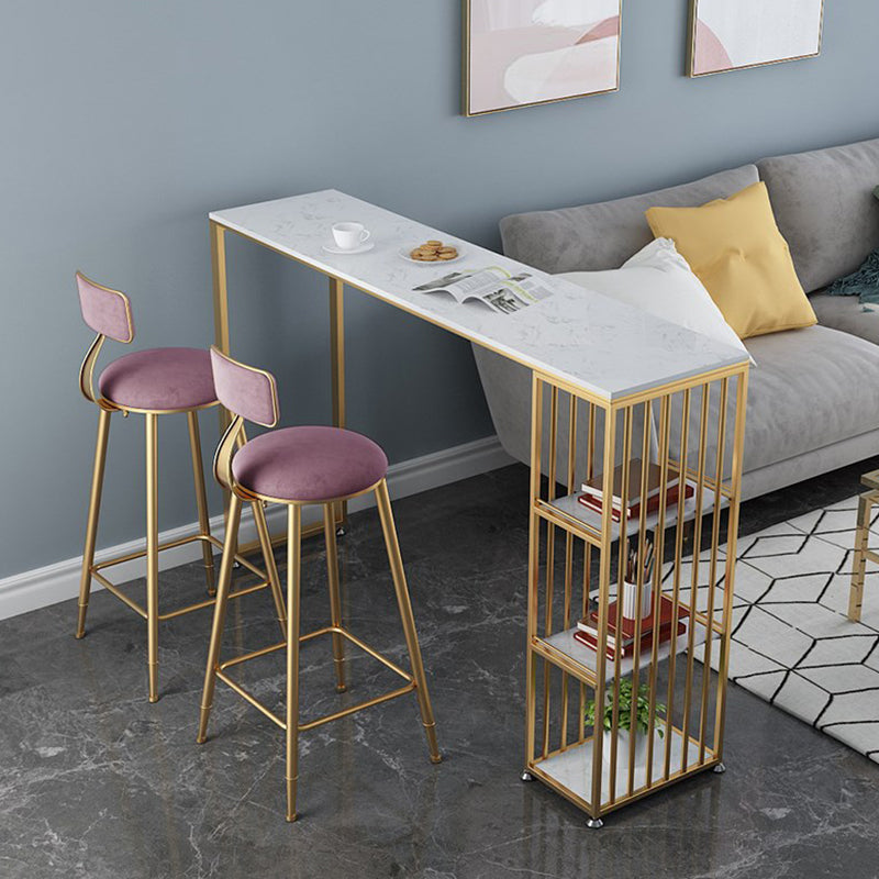 Tavolo da bar top in marmo per piccoli luoghi glam metallio tavolo da pub