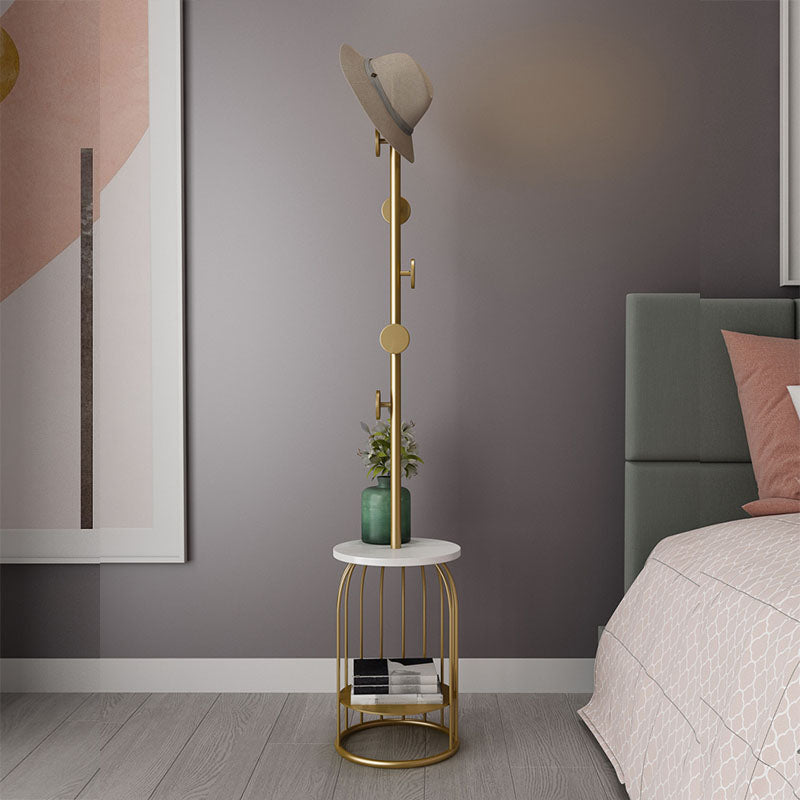 Modern Hall Tree with Hooks Birdcage Shape Entryway Kit Coat Hanger Gold Round Clearhalo 'Entry & Mudroom Furniture' 'furn' 'furn_hall_tree_coat_racks' 'Furniture' 'Hall Trees & Coat Racks' 'hall_tree_coat_racks' 5756787