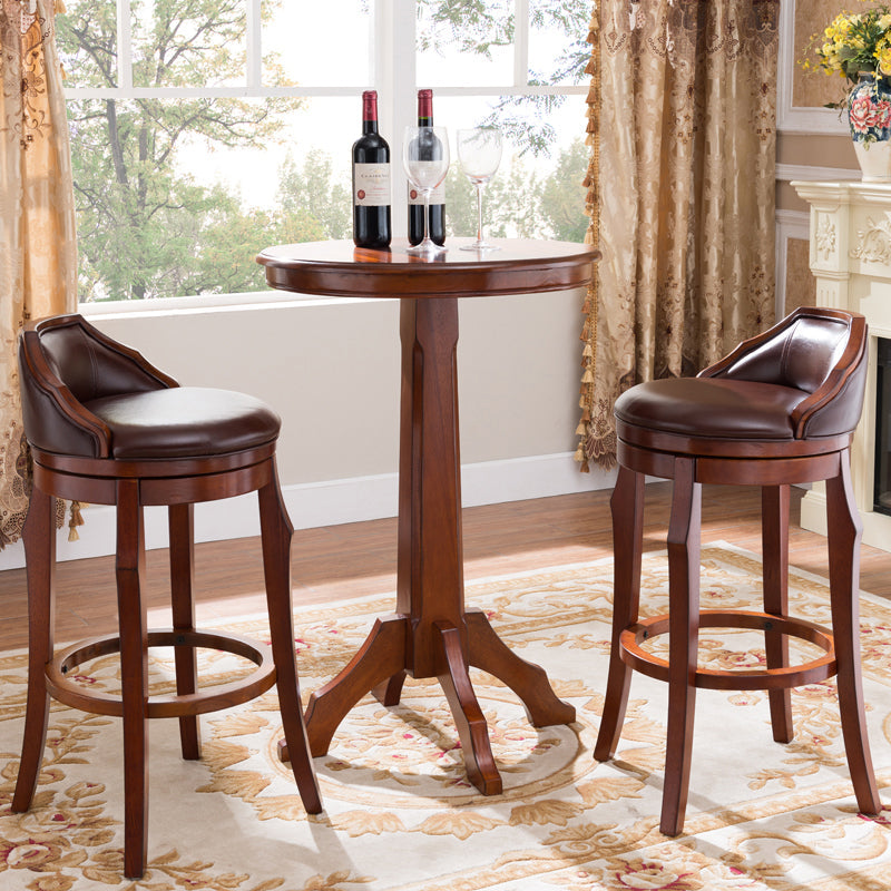 Modern 1/2/3 Pieces Solid Wood Pub Table Set Round Counter Table for Dining Room 3 Pieces: Table, 2 Stools Clearhalo 'Bar Furniture' 'furn' 'furn_home_bar_bar_sets' 'Furniture' 'Home Bars & Bar Sets' 'home_bar_bar_sets' 'Kitchen & Dining Furniture' 5758423