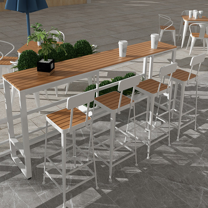 Tavolo da pub moderno con tavolo da bar in legno in finto cavalletto bianco per piccoli luoghi