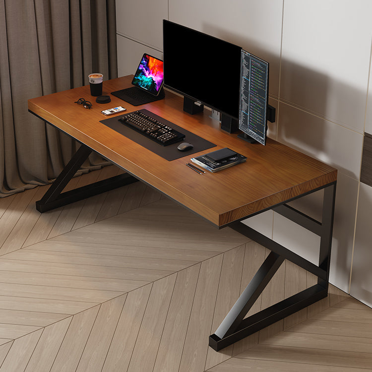 Tavolo da laptop rettangolare rettangolare da scrivania in legno massiccio contemporaneo