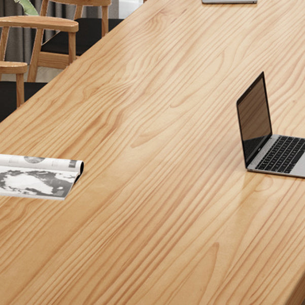 Escritorio de oficina moderno de 30 "H escritorio de escritura natural de madera sólida