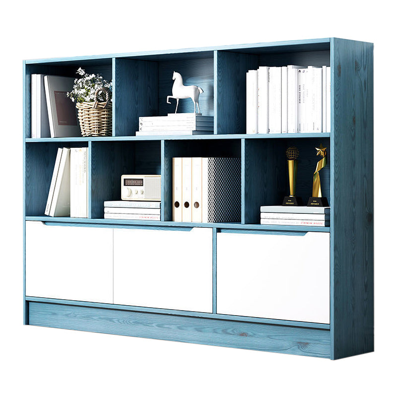 Contemporary Wooden Shelf Bookcase Cube Bookshelf for Study Room